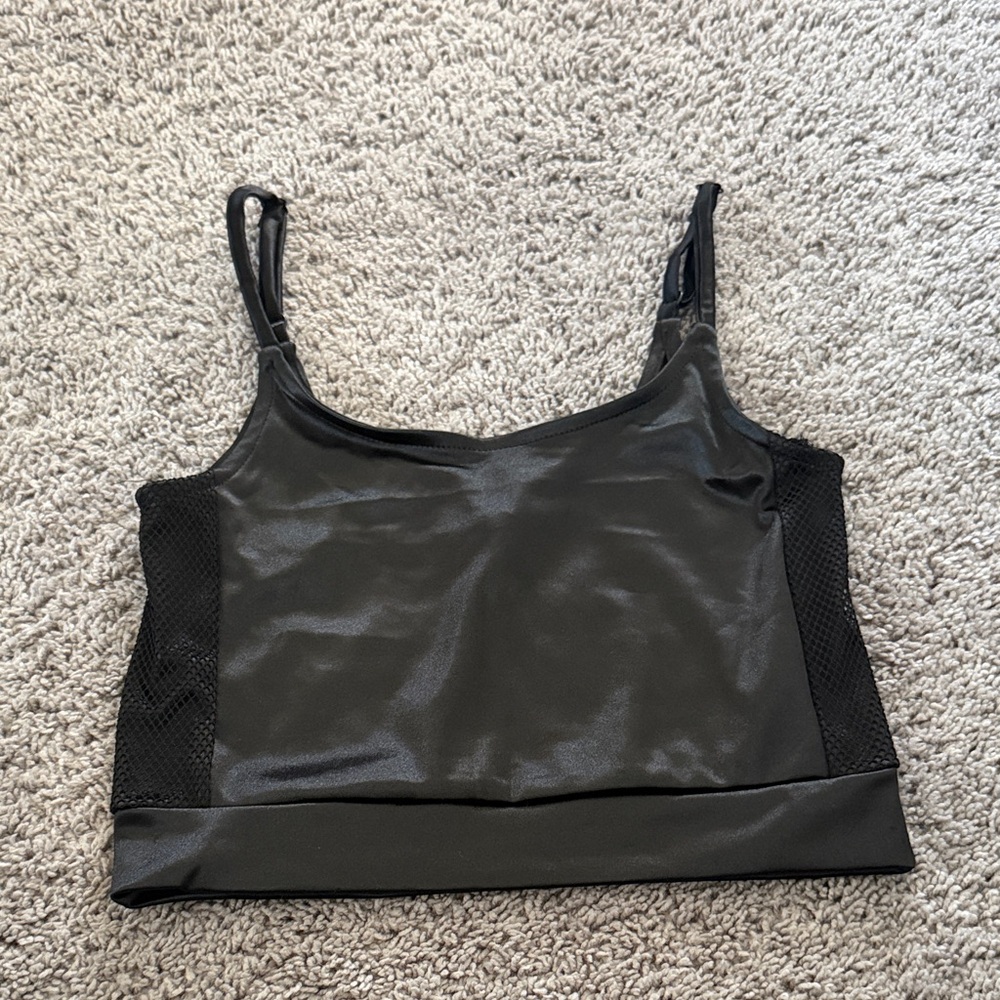 Heart & Hips Black Mesh Crop Top